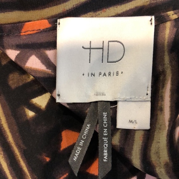 Anthropologie HD in Paris Estrella Geometric Silk Handkerchief Dress Size M/L - Picture 6 of 7